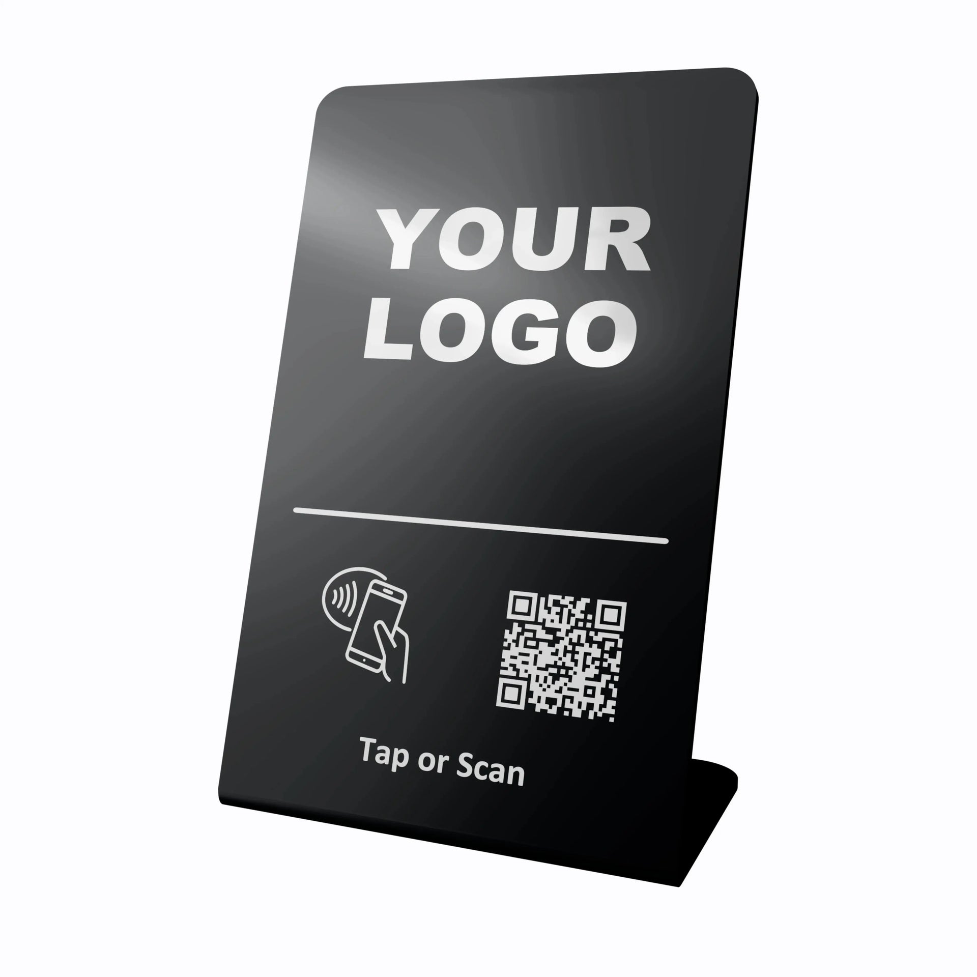 grab a table tent and enter the code Custom NFC Digital Table Tent for Business