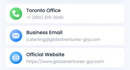 Phone, email & website